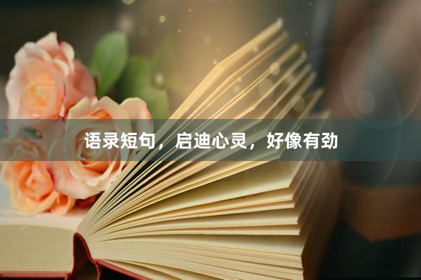 语录短句，启迪心灵，好像有劲